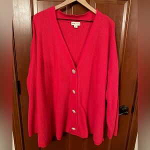 Ava & Viv Vibrant Pink Knit Cardigan
